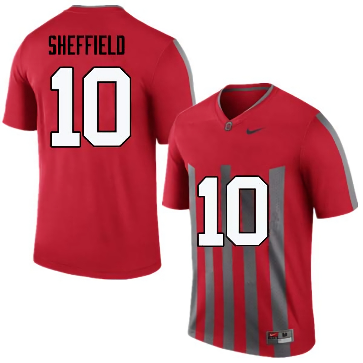 Kendall Sheffield Ohio State Buckeyes Men's NCAA #10 Nike Throwback Red College Stitched Football Jersey LQX3456LF